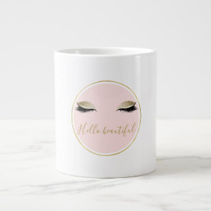 Grande Tasse Les cils noirs brillants d'or rose