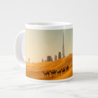 Les déserts | Vue Skyline de Dubaï avec chameaux