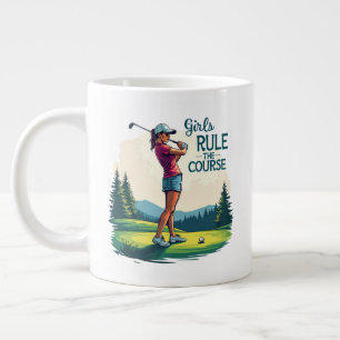 Grande Tasse Les filles gouvernent le parcours Retro Golf Illus