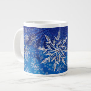 Grande Tasse Les flocons de neige d'Icy sur Blue