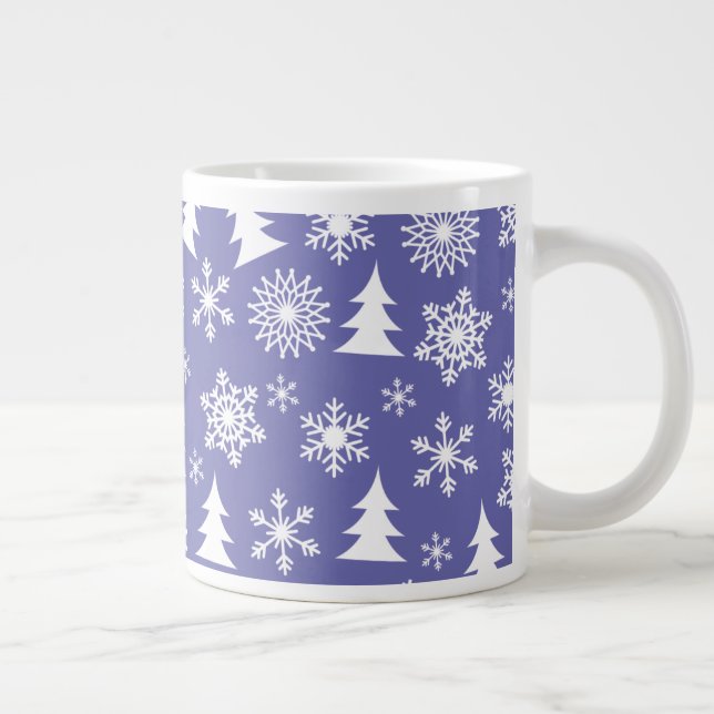 Grande Tasse Les flocons de neige et les pins (Droite)