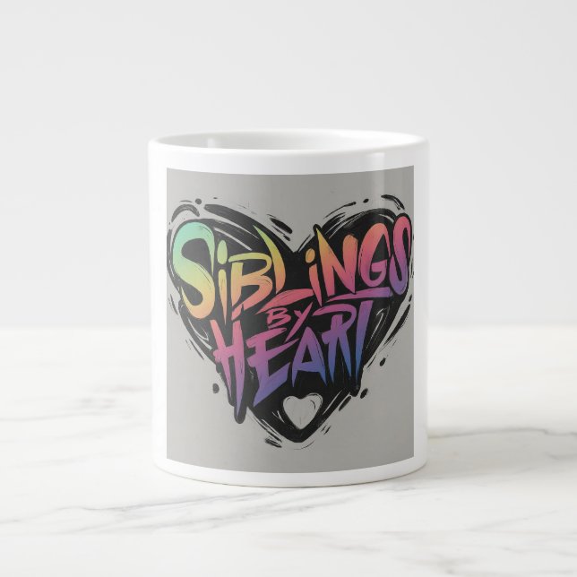 Grande Tasse Les frères et soeurs par coeur (Devant)