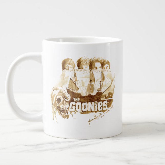 Grande Tasse Les Goonies Pirate Ship Aquarelle Graphique (Gauche)