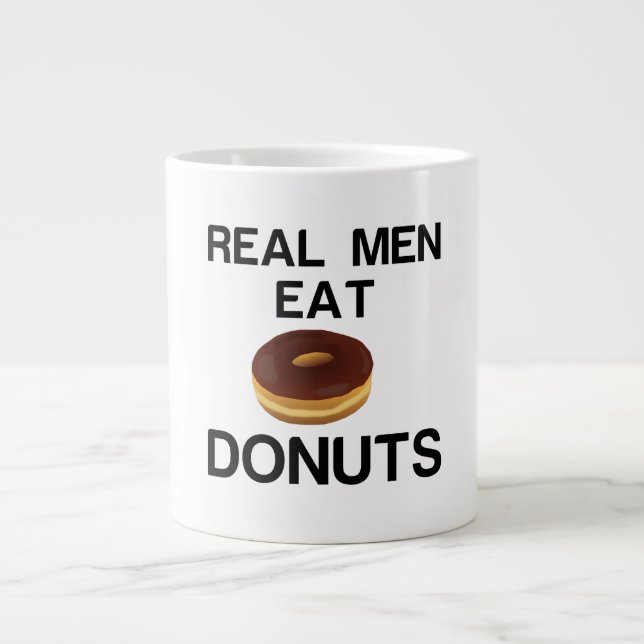 GRANDE TASSE LES HOMMES RÉELS MANGENT DES DONUG (Devant)