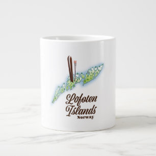 Grande Tasse Les îles Lofoten, affiche de ski norvégien.