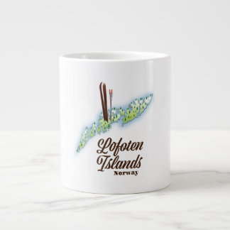 Grande Tasse Les îles Lofoten, affiche de ski norvégien.
