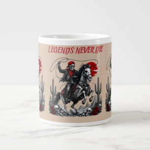 Grande Tasse LES LÉGENDES NE MEURENT JAMAIS – Cowboy squelette 