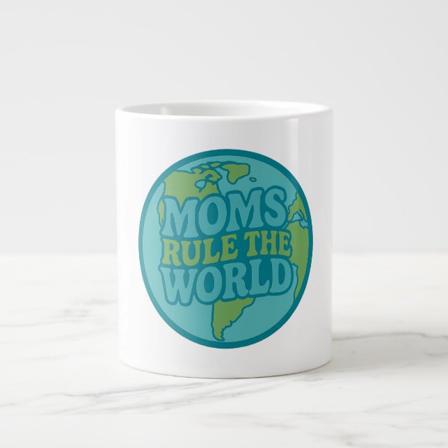 Grande Tasse Les mamans règnent sur le monde Groovy Globe (Devant)