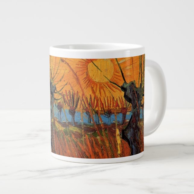 Grande Tasse Les saules au coucher du soleil par Vincent van Go (Devant droit)