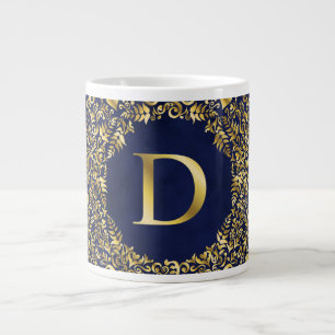 Grande Tasse Lettre D or Damask Pattern