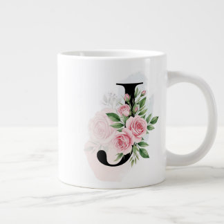Grande Tasse LETTRE Florale J - Pastel Adulte