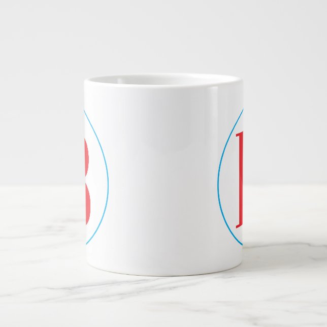 Grande Tasse Lettre initiale avec cercle élégant (Devant)