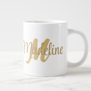 Grande Tasse LETTRE INITIALE ET MONogramme Moderne Nom Jumbo Mu