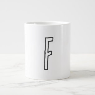 GRANDE TASSE LETTRE INITIALE GRECQUE ET BLANC MONOMOBILE PLAINE