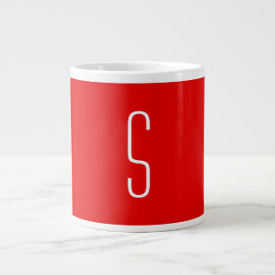 Grande Tasse Lettre initiale Monogramme Rouge blanc moderne