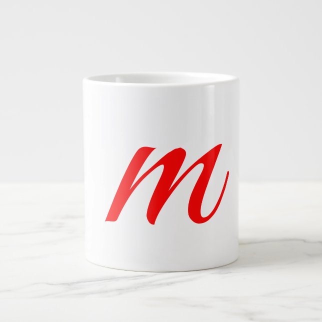 Grande Tasse Lettre initiale rouge monogramme professionnel mod (Devant)