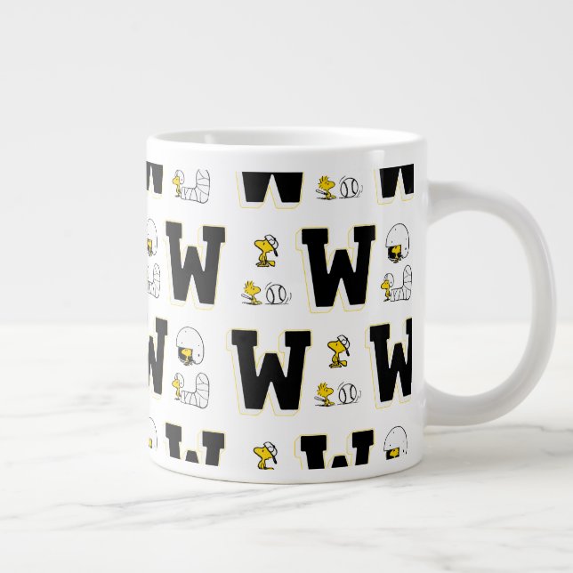 Grande Tasse Lettre sport Woodstock Varsity Motif (Droite)