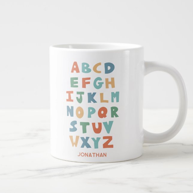 Grande Tasse Lettres de classe personnalisées ABC Alphabet mode (Droite)