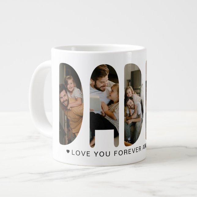 Grande Tasse Lettres de photo de PAPA (Devant gauche)