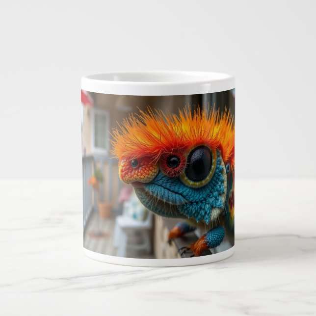 Grande Tasse Lézard coloré drôle d'animal (Devant)