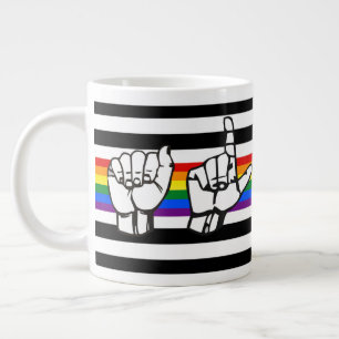 Grande Tasse LGBTQ+ Ally Pride Langue Signale Américaine
