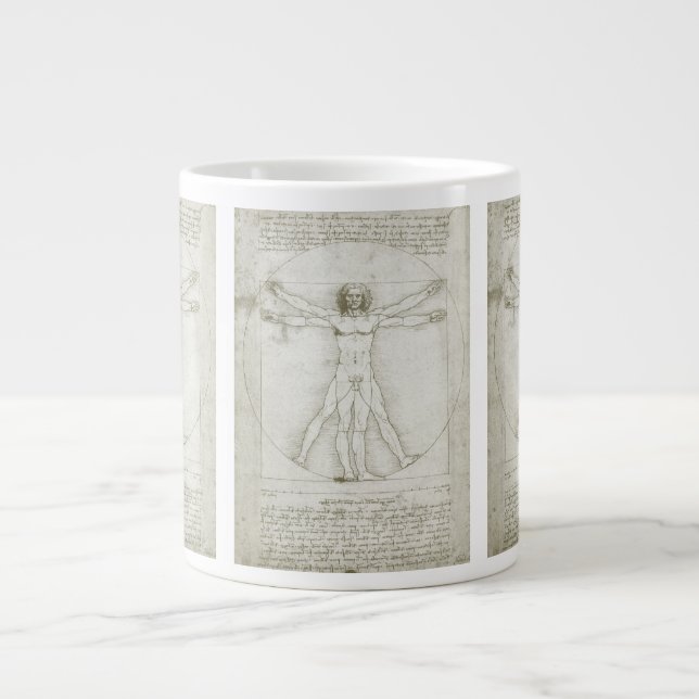 Grande Tasse L'Homme de Vitruve de Léonard de Vinci (Devant)
