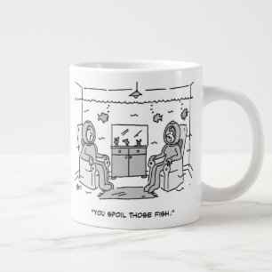 Grande Tasse L'Homme Gâche Son Poisson Tropical - Drôle Cartoon