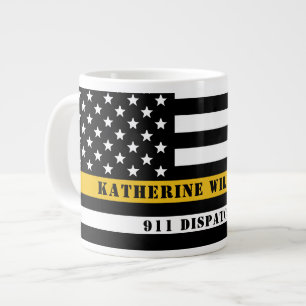 Grande Tasse Ligne mince or 911 Dispatcher USA
