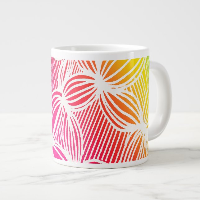 Grande Tasse Lignes arc-en-ciel courbes (Devant droit)