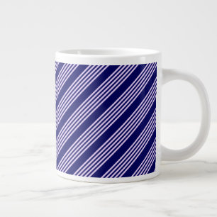 Grande Tasse Lilac violet et bleu marine cinq bandes motif