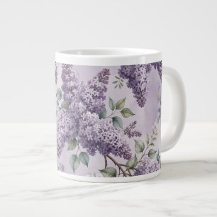 Grande Tasse Lilas Fleurs de lilas Vert sauge Lavande poudrée