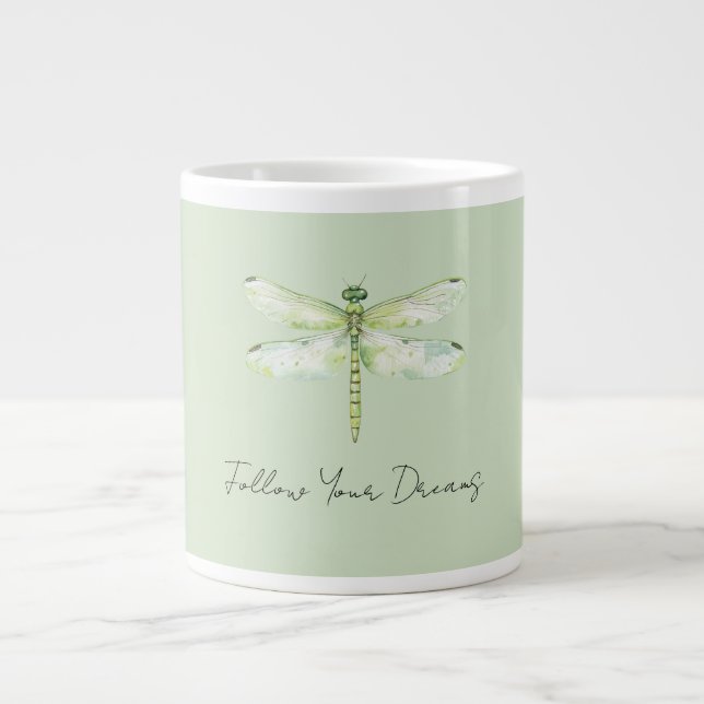 Grande Tasse Lime Green Dragonfly (Devant)