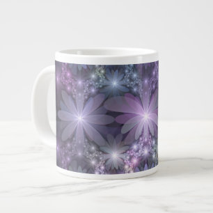Grande Tasse Lit de fleurs Art Fractal Abstrait tendance brilla