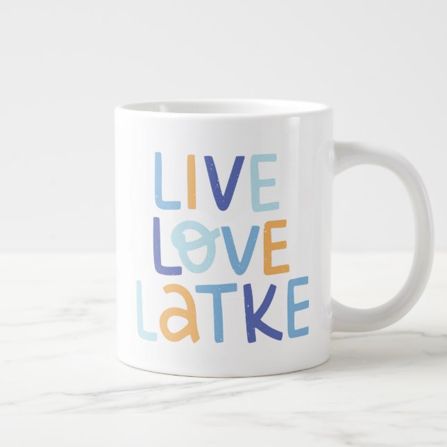 Grande Tasse Live Love Latke Hanoukka Design (Droite)