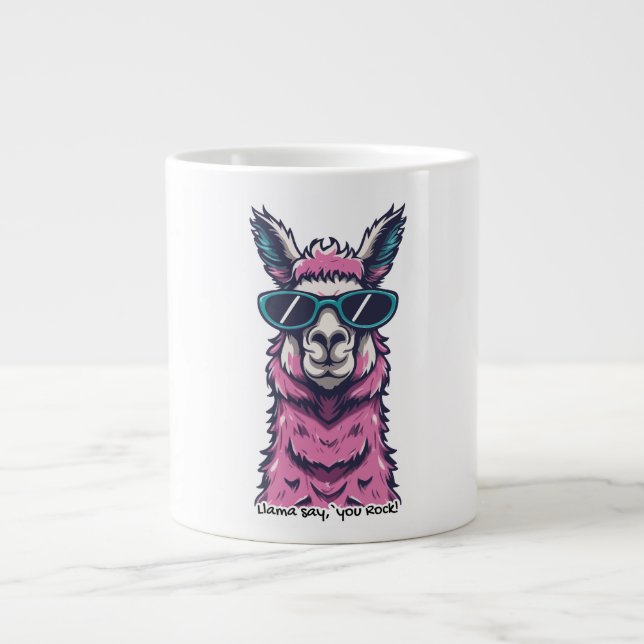 Grande Tasse Llama dit que tu déchires | Pose excentrique avec  (Devant)