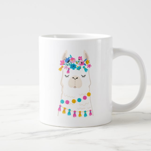 Grande Tasse Llama florale fine (Droite)