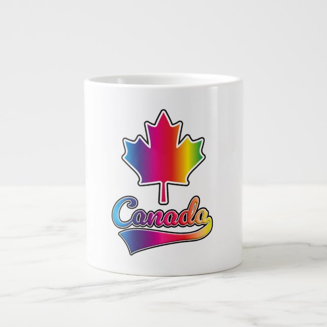 Grande Tasse logo arc-en-ciel de la fierté du Canada (Devant)