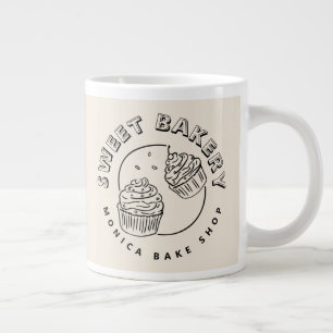 Grande Tasse Logo de boulangerie sucrée vintage