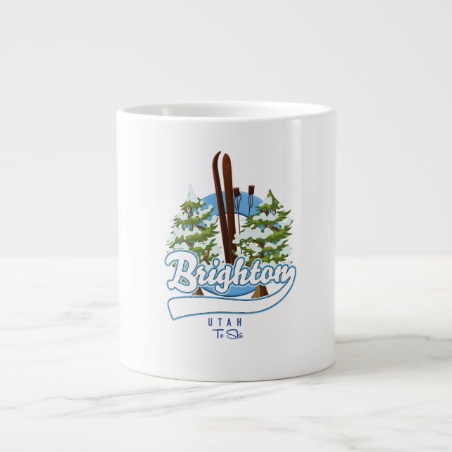 Grande Tasse Logo de Brighton Utah pour skier (Devant)