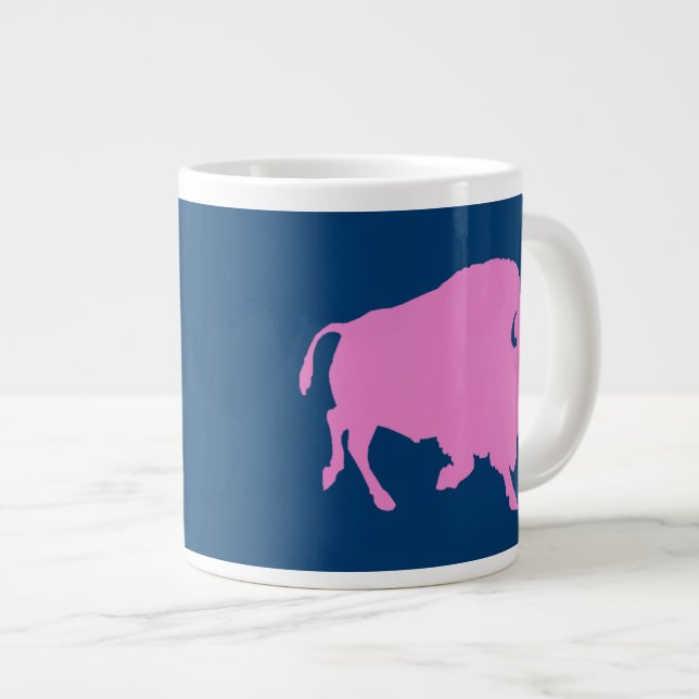 Grande Tasse Logo de buffle rose avec URL de magasin (Devant droit)