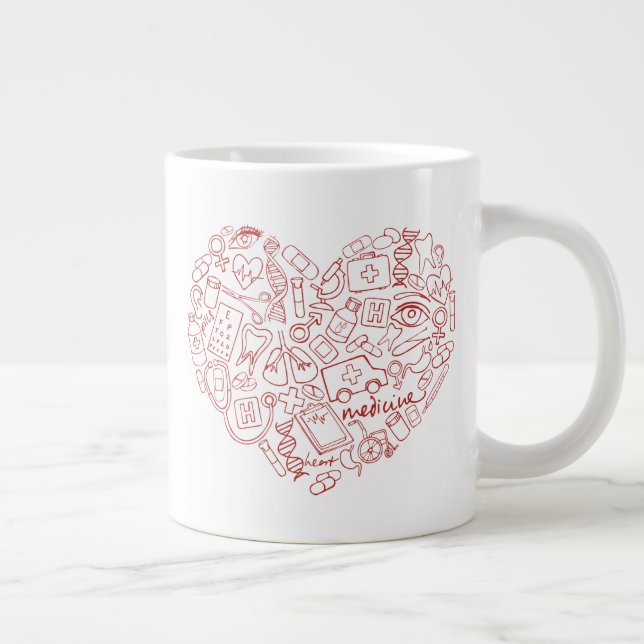 Grande Tasse Logo de doodle médium tiré à la main (Droite)