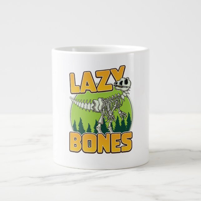 Grande Tasse Logo du dessin animé Lazy Bones (Devant)