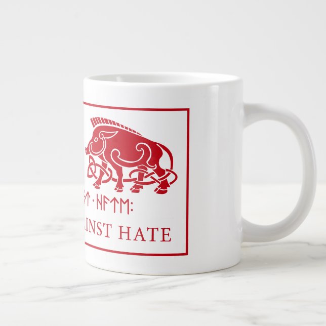Grande Tasse Logo du double-wagon Heathens Against Hate (Droite)