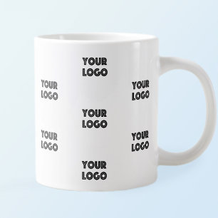 Grande Tasse Logo simple à répéter Blanc