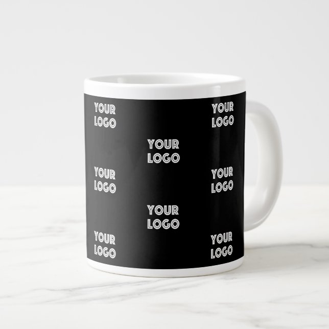 Grande Tasse Logo simple à répéter | Noir (Devant droit)
