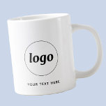 Grande Tasse Logo simple et commerce de texte<br><div class="desc">Logo simple et texte personnalisé pour votre entreprise. Remplacez le logo et le texte par le vôtre pour customiser. Utilisez-les vous-même, donnez-les à vos employés et collègues, vendez-les à vos clients et clients ou donnez-les comme matériel promotionnel pour inspirer la fidélité de vos clients. Parfait pour une fête d'entreprise, un...</div>