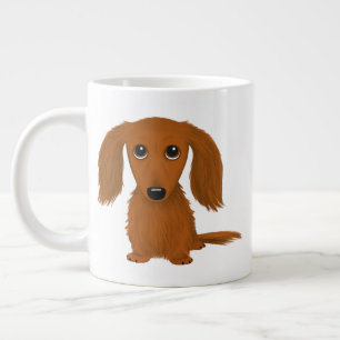 Grande Tasse Long Haired Dachshund   Doxie mignon chien de dess
