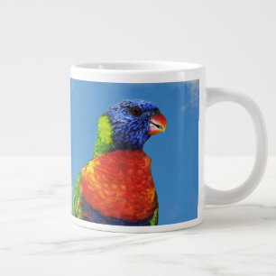 Grande Tasse Lorikees arc-en-ciel deux perchés sur une branche