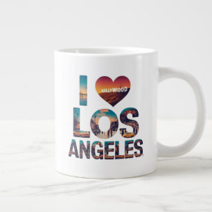Grande Tasse Los Angeles Skyline Sunset & Hollywood Typographie
