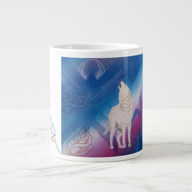 Grande Tasse loup blanc (Devant)